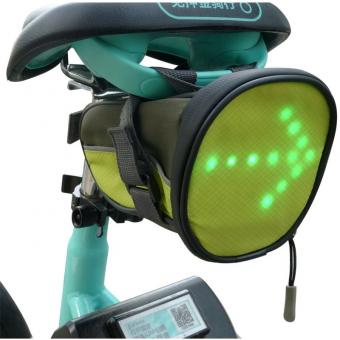 Cycling Saddle Bag With Led Signal Direction Indicator Light